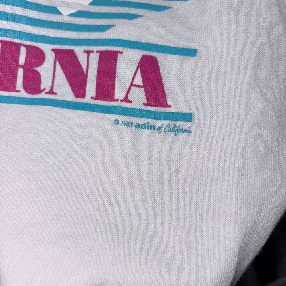 Vintage 1988 California Sailboat Crewneck Sweatshirt Signal Made USA Fits S/M